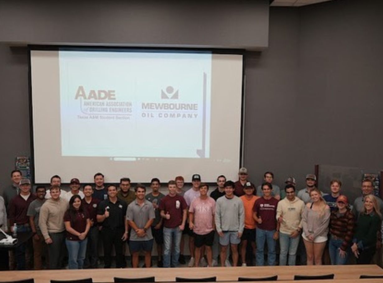 AADE Texas A&M members gathered for a session hosted with Mewbourne Oil Company